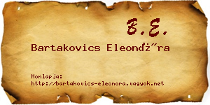Bartakovics Eleonóra névjegykártya